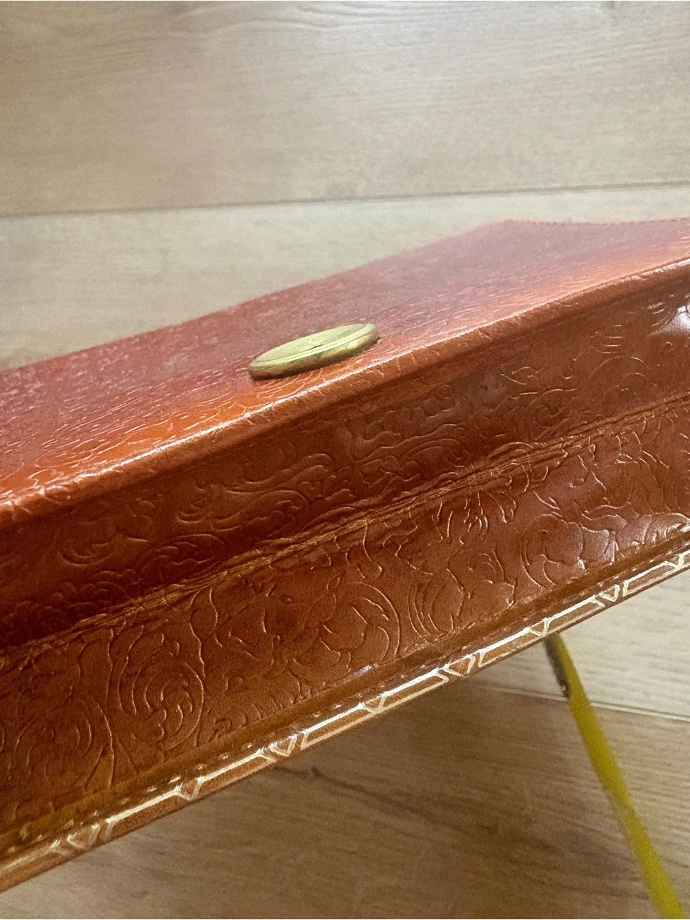florentine gold-embossed leather clutch, vintage